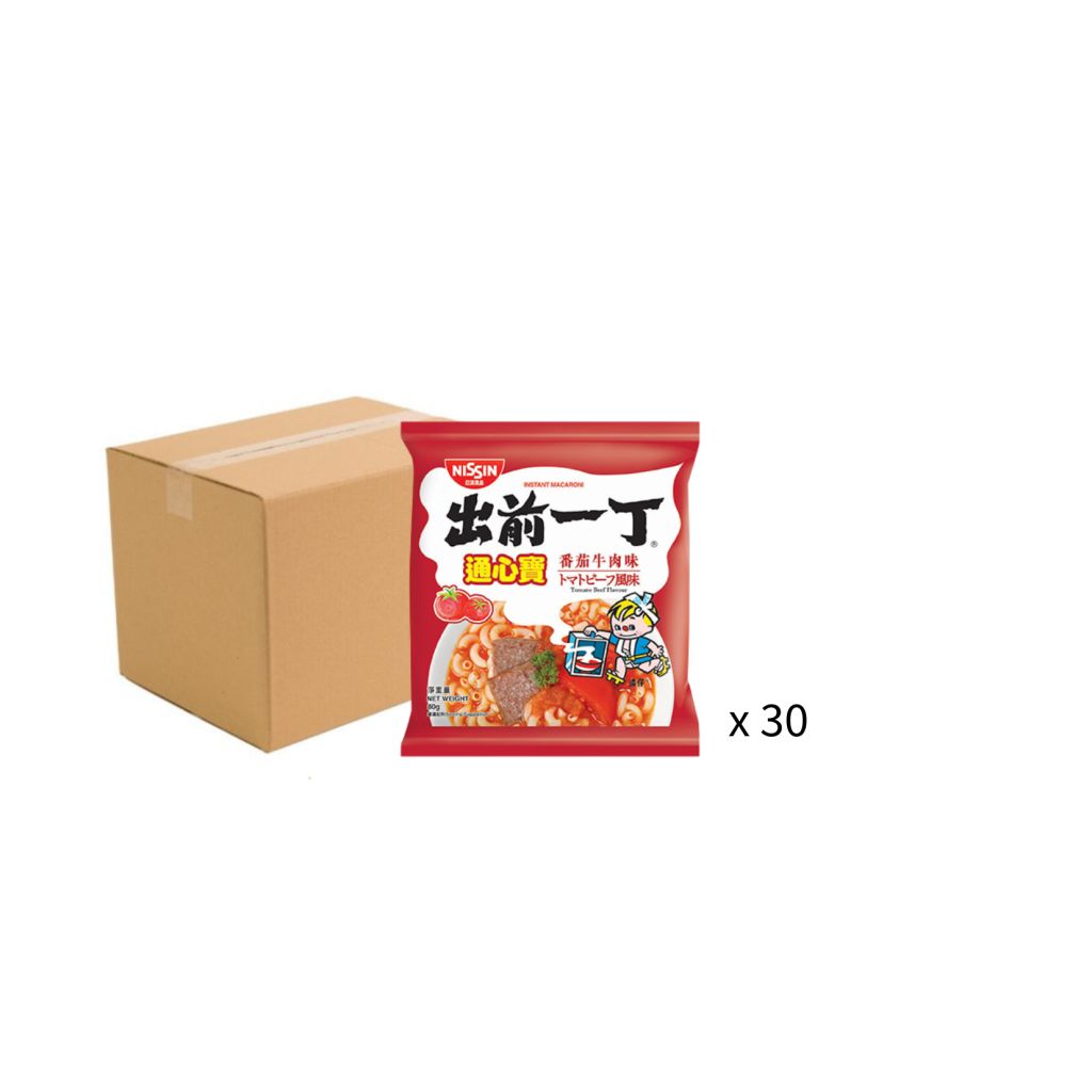 出前一丁番茄牛肉味通心寶80g - 原箱30包