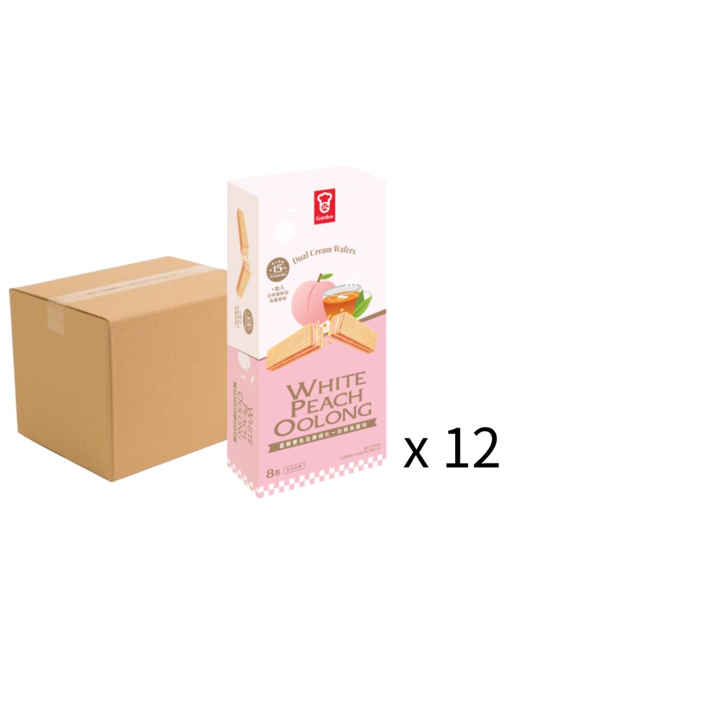 嘉頓雙色忌廉威化-白桃烏龍味 155g 原箱12盒