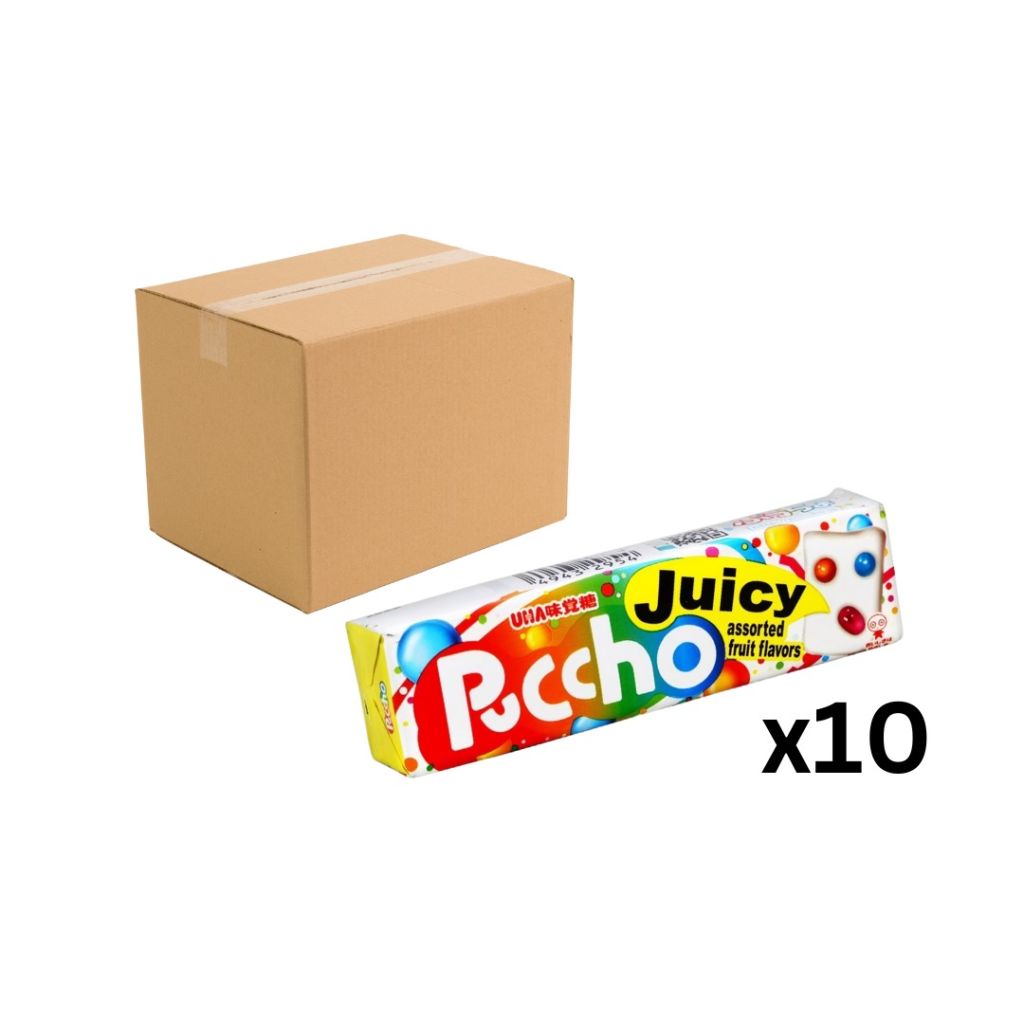 UHA 味覺糖 Puccho 條裝果粒軟糖-什果味50g-原箱10條