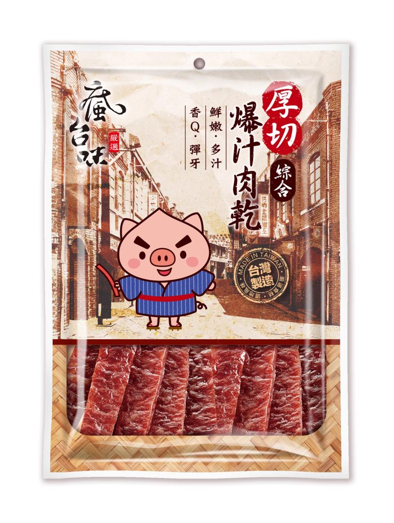 瘋台味-老街伴手禮(厚切爆汁肉乾)(綜合) 240g/包