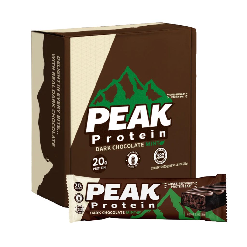 Peak Protein - 草飼乳清蛋白棒 黑朱古力薄荷 12條