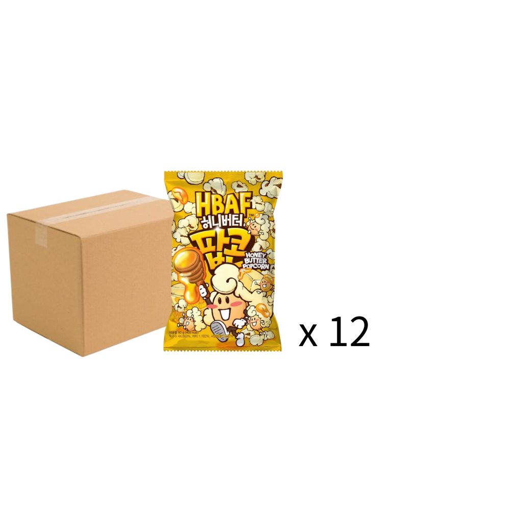 HBAF蜂蜜牛油杏爆谷80g-原箱12包