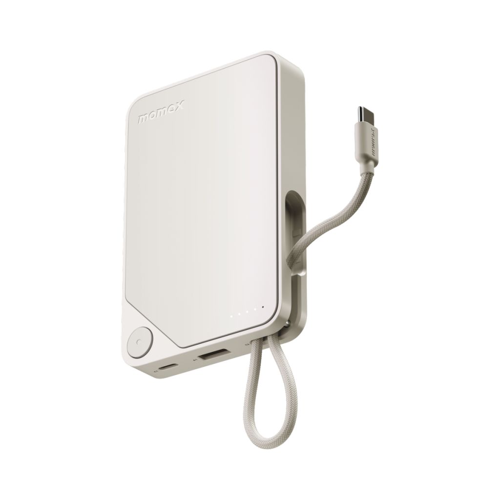 Momax 1-Power X 10000mAh 內置USB-C線移動電源-白 CCC 認證