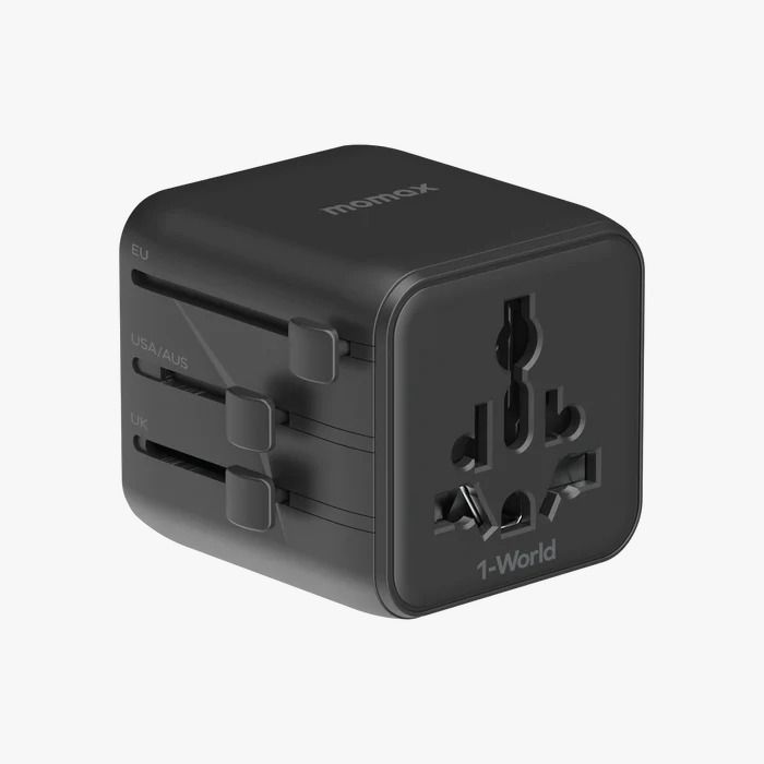 Momax 1-WORLD 雙 AC 全球轉換插座-黑